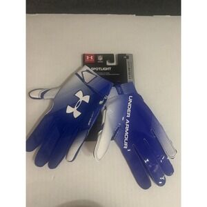 Under Armour UA Spotlight Gluegrip  Adult Receiver Football Gloves Blue White L